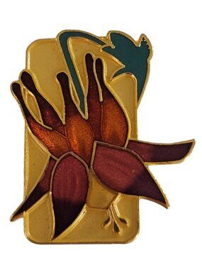 Wm Spear 1993 Enamel Iris Pin, Signed K944
